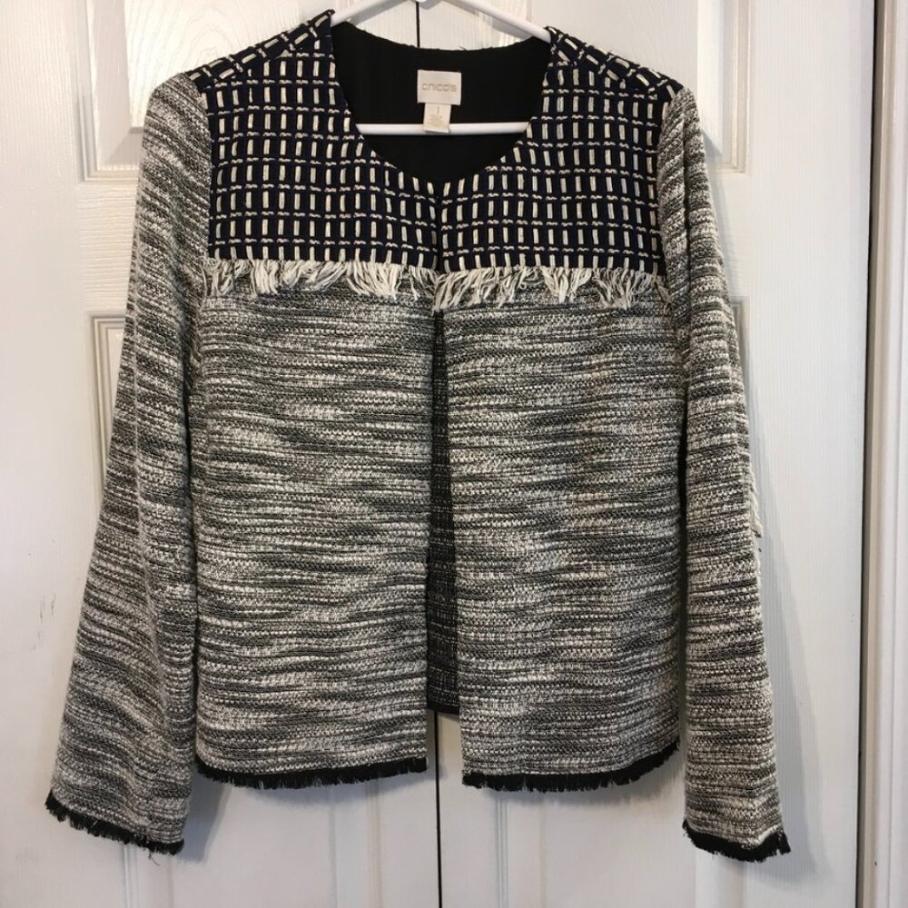 Chico's Lightweight Tweed Jacket Size 1